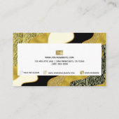 Carte De Visite Golden Abstrait Wave Modern Gold Glam tendance (Dos)