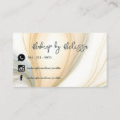 Carte De Visite Golden Agate Swirls Élégant Chic Professionnel (Dos)