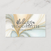 Carte De Visite Golden Agate Swirls Élégant Chic Professionnel (Devant)