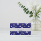 Carte De Visite golden and white snowflakes against midnight blue (Debout devant)