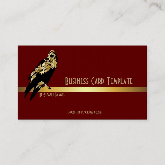 Carte de visite Golden Black Bird Raven (Devant)