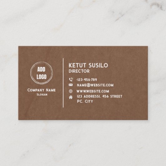 Carte de visite Golden & Black Plain (Devant)