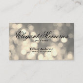 Carte De Visite Golden Bokeh Event Planner (Devant)