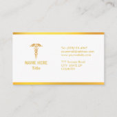 Carte De Visite Golden Caduceus Médicale (Devant)