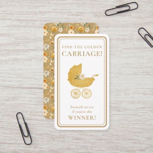 Carte De Visite Golden Carriage Scratch-Off Game Card - Winner (Devant/Arrière en situation)