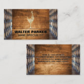 Carte De Visite Golden Chalice Vin Splash | Barils à vin (Devant / Derrière)