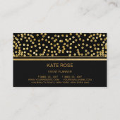 Carte De Visite Golden Confetti Glam Golden Black Vip (Dos)