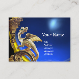 Carte De Visite GOLDEN DRAGON BLUE SAPPHIRE Monogramme