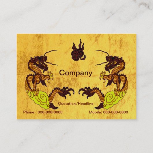 Carte de visite Golden Dragons (Devant)
