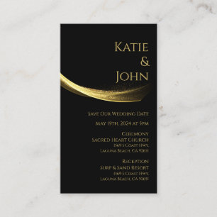 Carte De Visite Golden Elegance-Mariage Sauvez notre date