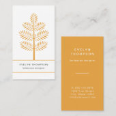 Carte De Visite Golden Elegant Landscaping Botanical Tree Branch (Devant / Derrière)