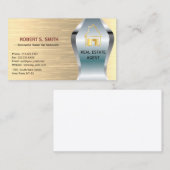 Carte De Visite Golden Elegant Metallic Agent immobilier (Devant / Derrière)