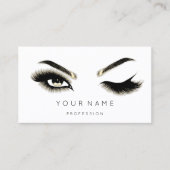 Carte De Visite Golden Eyelash Brows Microblading QRCODE Logo (Devant)