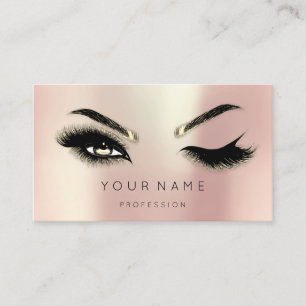 Carte De Visite Golden Eyelash Brows Microblading QRCODE Logo SPA