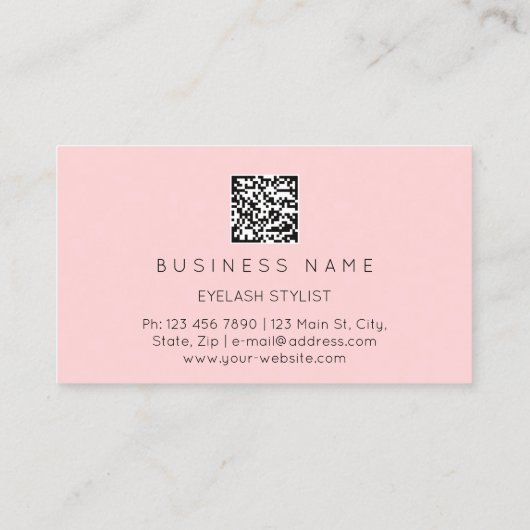 Carte De Visite Golden Eyelash Brows Microblading QRCODE Rose (Dos)