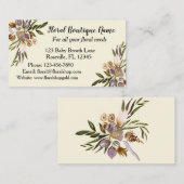 Carte De Visite Golden Fall Floral Boutique Élégante Moderne (Devant / Derrière)
