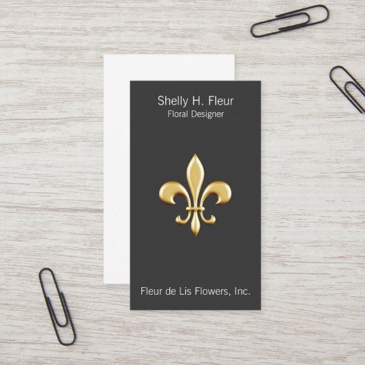 Carte De Visite Golden Fleur De Lis (Devant/Arrière en situation)