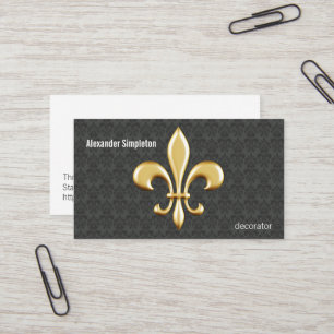 Carte De Visite Golden Fleur De Lis sur la damassé