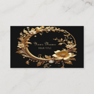 Carte De Visite Golden Floral Ornate Frame Business Card