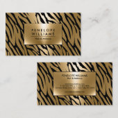 Carte De Visite Golden Foil Zebra (Devant / Derrière)