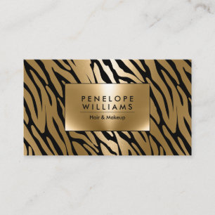 Carte De Visite Golden Foil Zebra