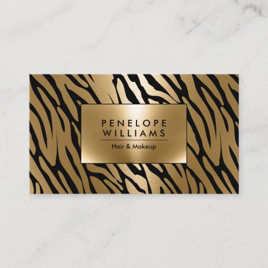 Carte De Visite Golden Foil Zebra (Devant)