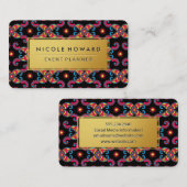 Carte De Visite Golden Frame Artistic Paisley Pattern (Devant / Derrière)