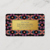 Carte De Visite Golden Frame Artistic Paisley Pattern (Dos)