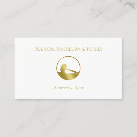 Carte De Visite Golden Gavel Icon Procureur de la loi (Devant)