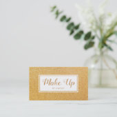 Carte De Visite Golden Gold Sparkle Parties scintillant Make Up Ar (Debout devant)