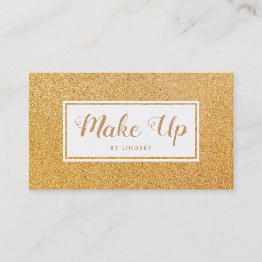 Carte De Visite Golden Gold Sparkle Parties scintillant Make Up Ar (Devant)