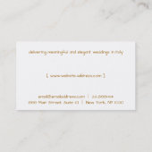 Carte De Visite Golden Hearts Confetti Blanc Delicate Glam (Dos)