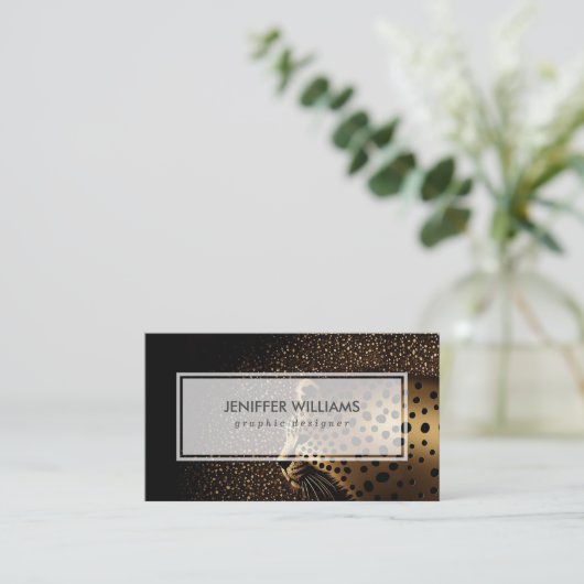 Carte De Visite Golden Jaguar Pattern           (Debout devant)