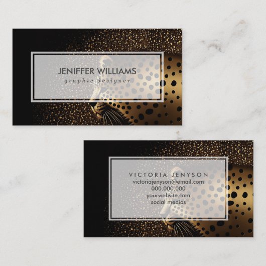 Carte De Visite Golden Jaguar Pattern (Devant / Derrière)