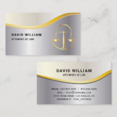 Carte De Visite Golden Justice Scale Avocat Procureur Silver (Devant / Derrière)