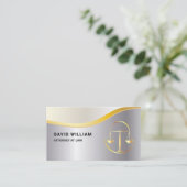 Carte De Visite Golden Justice Scale Avocat Procureur Silver (Debout devant)