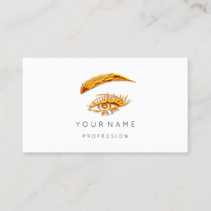 Carte De Visite Golden Lashes Brows maquillage Logo WhiteMinima