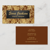 Carte De Visite Golden Leaves and Grass Interior Design Artist (Devant / Derrière)