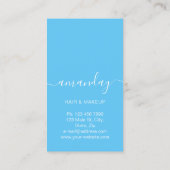 Carte De Visite Golden Logo Coiffeur maquillage Artiste bleu (Dos)