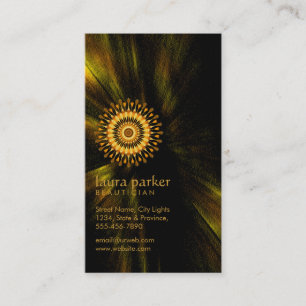 Carte De Visite Golden Lotus Flower Yoga Méditation Spa de santé