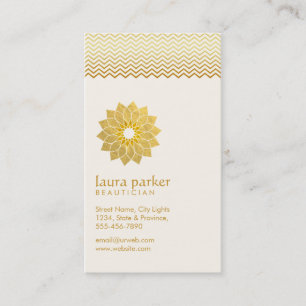 Carte De Visite Golden Lotus Flower Yoga Méditation Spa de santé