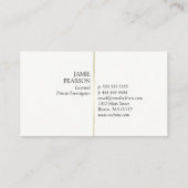 Carte De Visite Golden Magnifying Glass Chercheur privé (Dos)