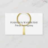 Carte De Visite Golden Magnifying Glass Chercheur privé (Devant)