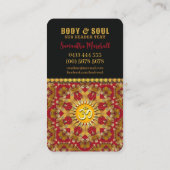 Carte De Visite Golden Mandala Soigner l'amour Yoga (Dos)