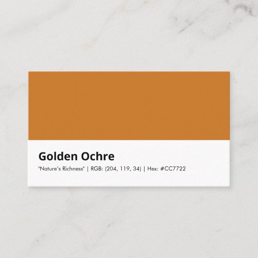 Carte De Visite Golden Ochre | "Richesse de la nature" (Devant)