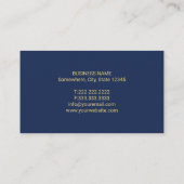 Carte De Visite Golden Pineappy Logo Elegant Navy Blue (Dos)