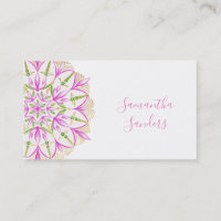 Golden Pink Magnolia Mandala Feuilles verts