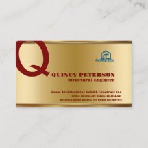 Golden & Red Layers Monogram Initial Founder CEO B