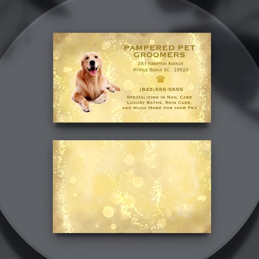 Carte De Visite Golden Retriever Pet Groomer Spa