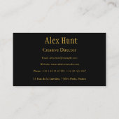 Carte De Visite Golden - Scorpio Zodiac -monogrammed noir (Dos)